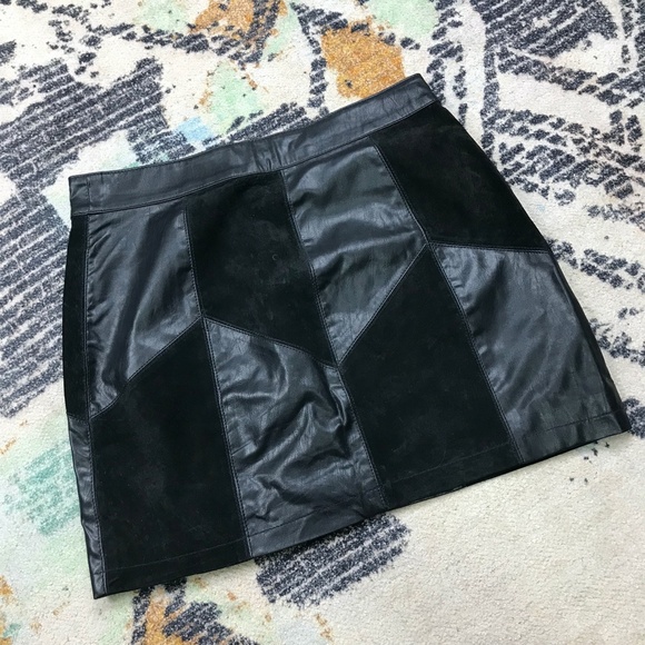 Forever 21 Black Genuine Leather and Suede Mini Skirt - Picture 4 of 4